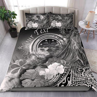 Federated States of Micronesia Custom Personalised Bedding Set - Humpback Whale with Tropical Flowers (White) - Polynesian Pride