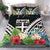 Fiji Bedding Set - Fiji Coat of Arms & Polynesian Tropical Flowers White White - Polynesian Pride