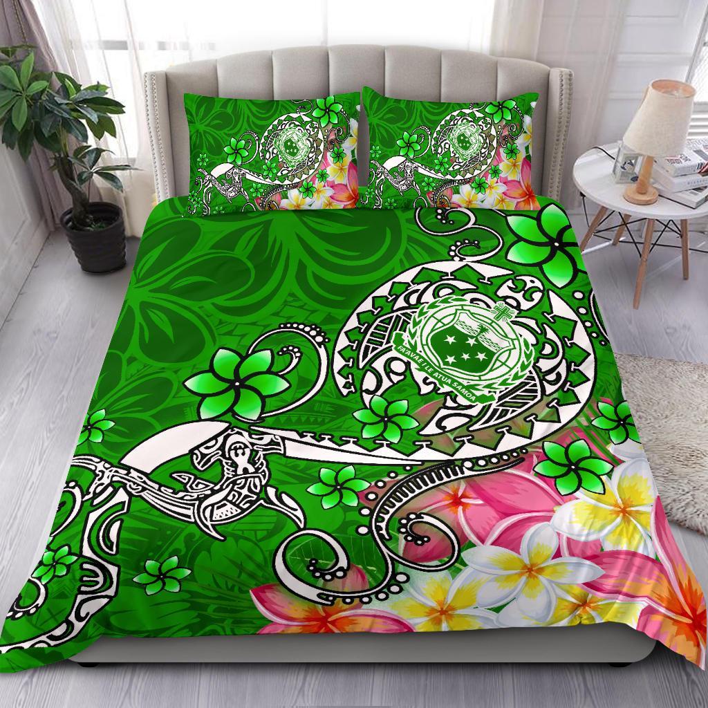 Samoa Bedding Set - Turtle Plumeria (Green) Green - Polynesian Pride