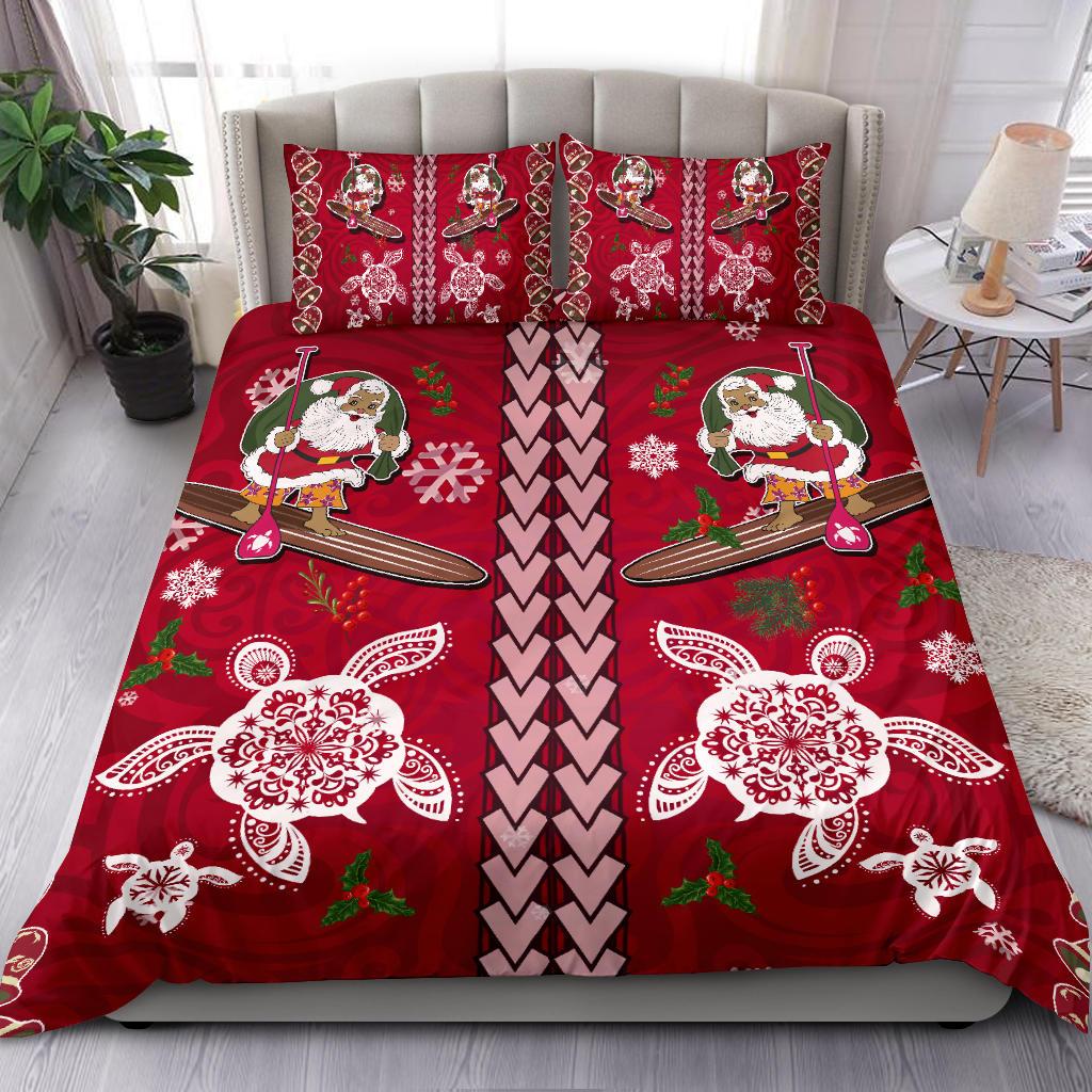 Hawaii Turtle Santa Claus Pattern Christmas Bedding Set - San Style - AH - Polynesian Pride