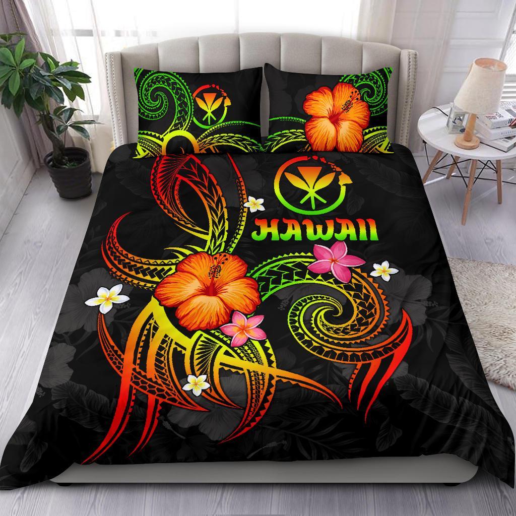 Polynesian Hawaii Bedding Set - Legend of Kanaka Maoli (Reggae) Reggae - Polynesian Pride