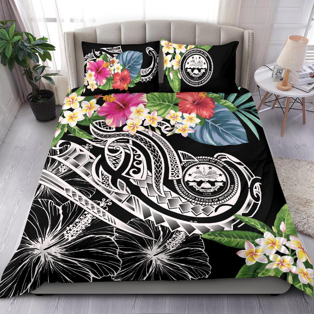 FSM Polynesian Bedding Set - Summer Plumeria (Black) Black - Polynesian Pride