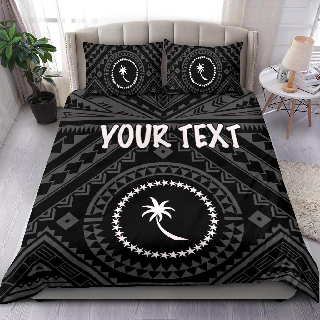 Chuuk Custom Personalised Bedding Set - Chuuk Seal With Polynesian Tattoo Style ( Black) - Polynesian Pride