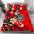 American Samoa Bedding Set - Tribal Flower With Special Turtles Red Color - Polynesian Pride