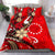 Cook Islands Bedding Set - Tribal Flower With Special Turtles Red Color - Polynesian Pride