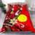 Palau Polynesian Bedding Set - Tribal Flower With Special Turtles Red Color - Polynesian Pride