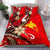 Papua Polynesian Bedding Set - Tribal Flower With Special Turtles Red Color - Polynesian Pride