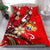 Tonga Polynesian Bedding Set - Tribal Flower With Special Turtles Red Color - Polynesian Pride