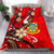 Tuvalu Polynesian Bedding Set - Tribal Flower With Special Turtles Red Color - Polynesian Pride