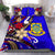 Tuvalu Polynesian Bedding Set - Tribal Flower With Special Turtles Blue Color - Polynesian Pride