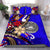 American Samoa Bedding Set - Tribal Flower With Special Turtles Blue Color - Polynesian Pride