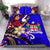 Fiji Bedding Set - Tribal Flower With Special Turtles Blue Color - Polynesian Pride