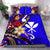 Hawaii Bedding Set - Tribal Flower With Special Turtles Blue Color - Polynesian Pride