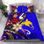 Papua Polynesian Bedding Set - Tribal Flower With Special Turtles Blue Color - Polynesian Pride