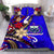 Samoa Bedding Set - Tribal Flower With Special Turtles Blue Color - Polynesian Pride