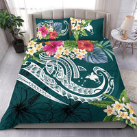 Papua New Guinea Polynesian Bedding Set - Summer Plumeria (Turquoise) - Polynesian Pride