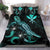 Hawaii Polynesian Bedding Set - Turtle With Blooming Hibiscus Turquoise Turquoise - Polynesian Pride