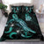 New Caledonia Polynesian Bedding Set - Turtle With Blooming Hibiscus Turquoise Turquoise - Polynesian Pride