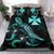 Wallis and Futuna Polynesian Bedding Set - Turtle With Blooming Hibiscus Turquoise Turquoise - Polynesian Pride