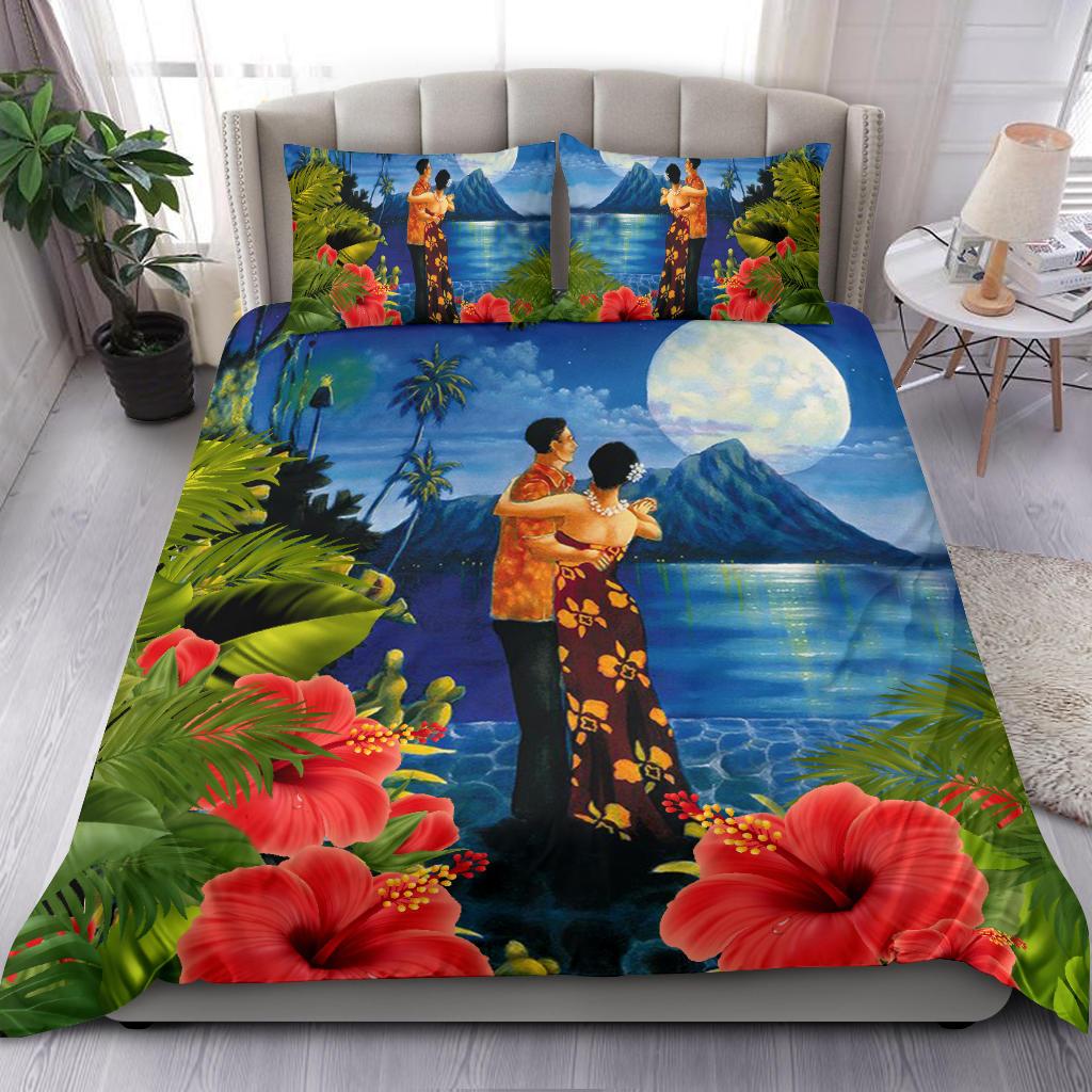 Hawaiian Lover - Couple Dancing Bedding Set - AH Blue - Polynesian Pride