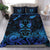 Maori Aotearoa Rugby Haka Bedding Set New Zealand Silver Fern - Blue Art - Polynesian Pride