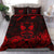 Maori Aotearoa Rugby Haka Bedding Set New Zealand Silver Fern - Red Art - Polynesian Pride