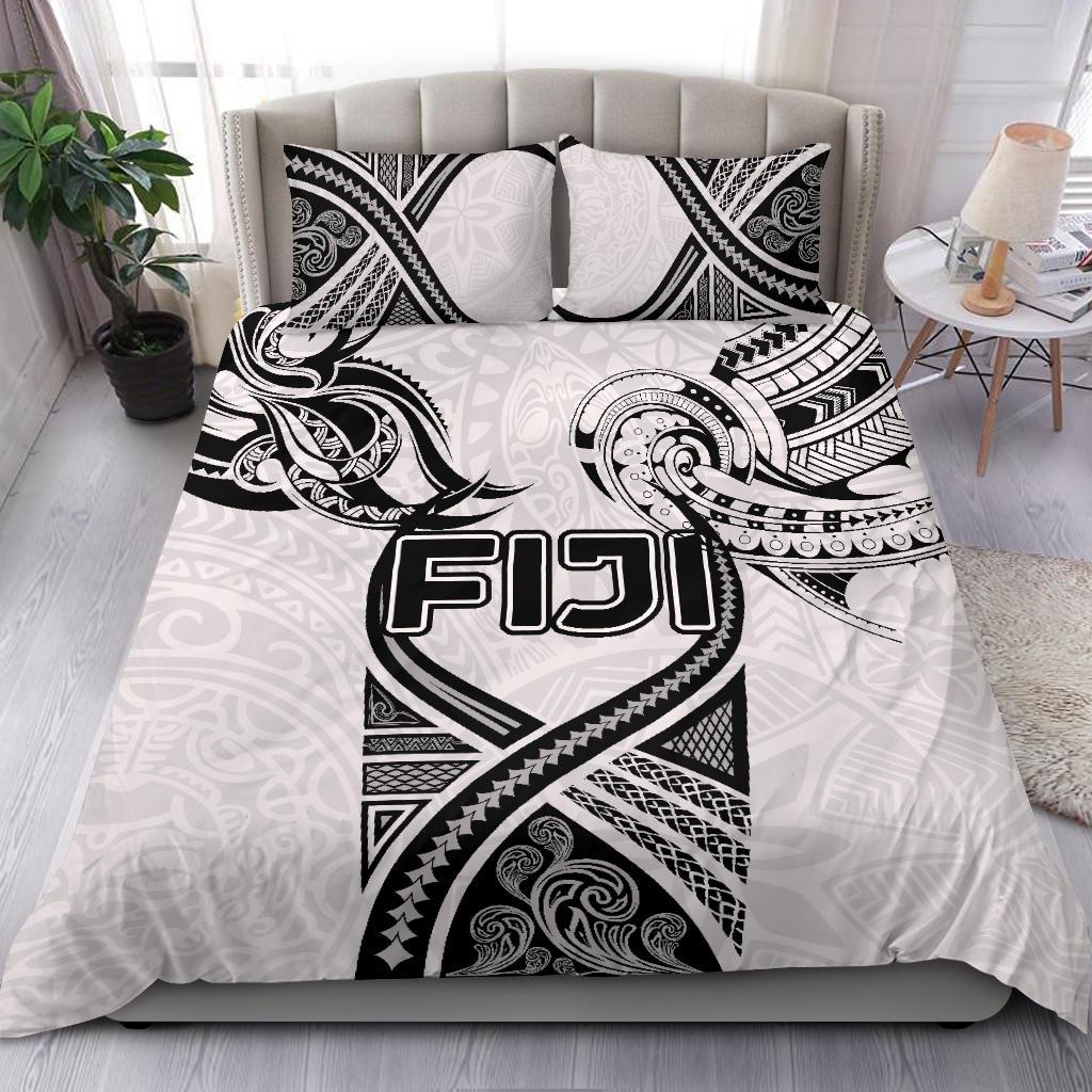 Fiji Rugby Bedding Set Polynesian Waves Style Art - Polynesian Pride