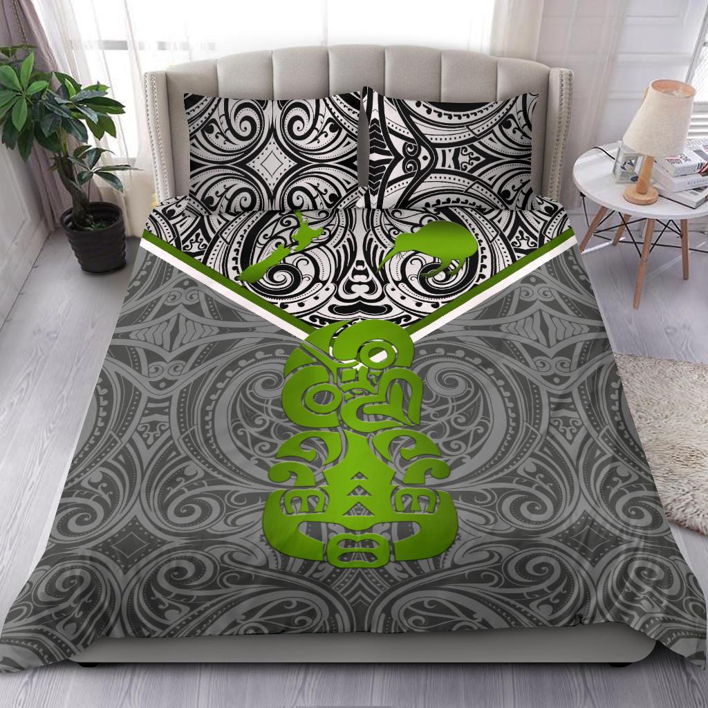 New Zealand Maori Rugby Bedding Set Pride Version - Gray - Polynesian Pride