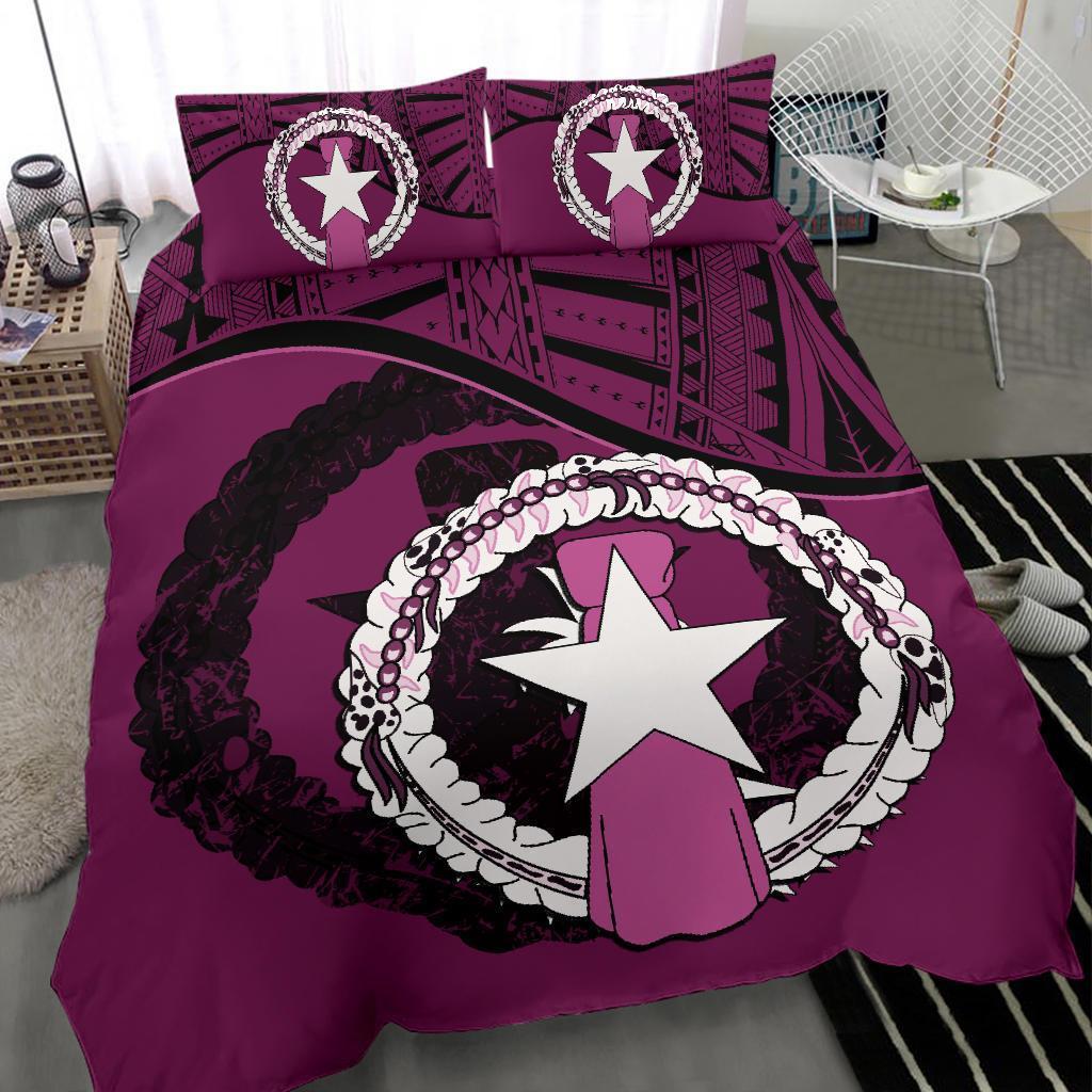 Polynesian Duvet Cover Set - Nothern Mariana Island Bedding Set Dark Pink - Polynesian Pride