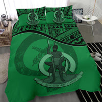 Vanuatu Duvet Cover Set - Vanuatu Coat Of Arms Green - Polynesian Pride
