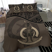 Vanuatu Duvet Cover Set - Vanuatu Coat Of Arms Brown - Polynesian Pride
