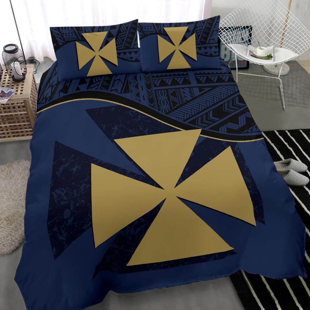 Wallis And Futuna Duvet Cover Set - Wallis And Futuna Coat Of Arms Dark Blue - Polynesian Pride