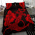 Hawaiian Anchor Poly Tribal Hibiscus Polynesian Bedding Set Red - Polynesian Pride