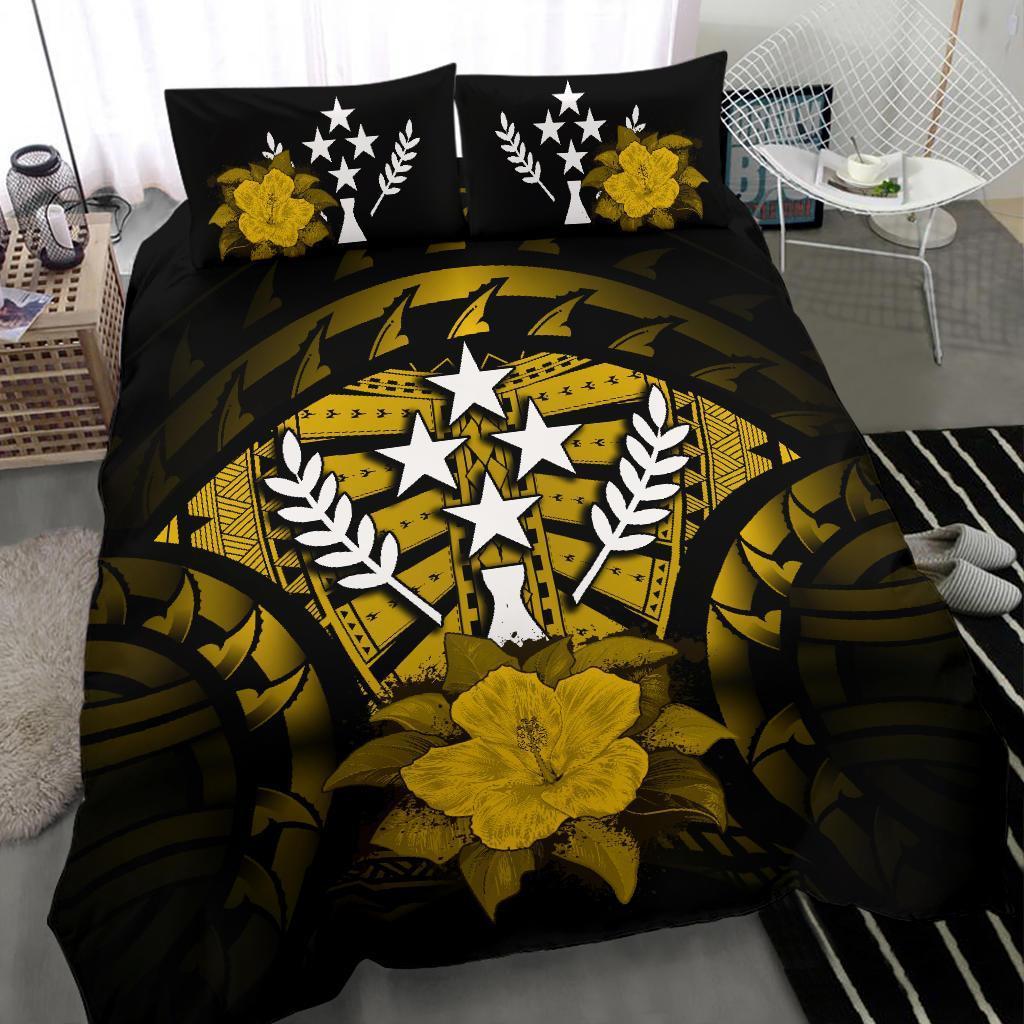 Kosrae Duvet Cover Set - Kosrae Flag & Yellow Hibiscus - Polynesian Pride