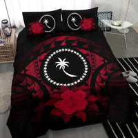 Chuuk Duvet Cover Set - Chuuk Flag & Red Hibiscus - Polynesian Pride