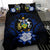 Solomon Island Duvet Cover Set - Solomon Island Coat Of Arms & Dark Blue Hibiscus - Polynesian Pride