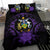 Solomon Island Duvet Cover Set - Solomon Island Coat Of Arms & Purple Hibiscus - Polynesian Pride