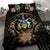 Solomon Island Duvet Cover Set - Solomon Island Coat Of Arms & Brown Hibiscus - Polynesian Pride