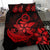 Hawaiian Anchor Plumeria Hamerhead Shark Polynesian Bedding Set - Red - Polynesian Pride