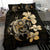 Hawaiian Hibiscus Plumeria Mix Turtle Polynesian Bedding Set Gold - Polynesian Pride