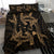 Hawaiian Map Hamerhead Shark Yin Yang Polynesian Bedding Set - Gold - Polynesian Pride