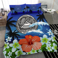American Samoa Bedding Set Coat Of Arms Hibiscus - Polynesian Pride