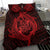 Hawaiian Hamerhead Shark Yin Yang Plumeria Polynesian Bedding Set - Red - Polynesian Pride