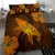 Hawaiian Map Whale Swim Hibiscus Polynesian Bedding Set - Orange - Polynesian Pride