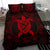 Hawaiian Map Turtle Wave Polynesian Bedding Set Red - Polynesian Pride