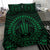 Hawaiian Kakau Honu Arc Green Polynesian Bedding Set - Polynesian Pride