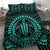 Hawaiian Kakau Honu Arc Turquoise Polynesian Bedding Set - Polynesian Pride