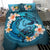 Polynesian Duvet Cover Set - Nauru Bedding Set Blue Plumeria Animal Tattoo - Polynesian Pride