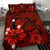 Hawaiian Map Big Turtle Hibiscus Plumeria Tribal Polynesian Bedding Set - Red - Polynesian Pride