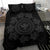 Hawaiian Map Kanaka Turtles Circle Style Gray Polynesian Bedding Set - Polynesian Pride